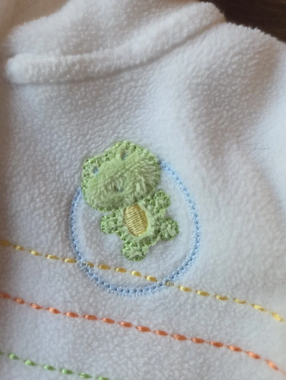 Vintage Carters Baby Boys White Fleece Hooded Jacket with Animal Appliques